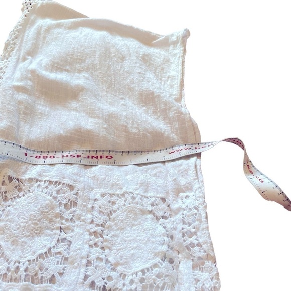 Chico’s Ladies Sleeveless White Gauzy Cotton/Lace/Embroidered Cardigan- Size S/M - Picture 7 of 10